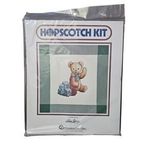 Alma Lynne Hopscotch Kit " Golden Bear" Vintage 12" X 10" Crosstitch Kit